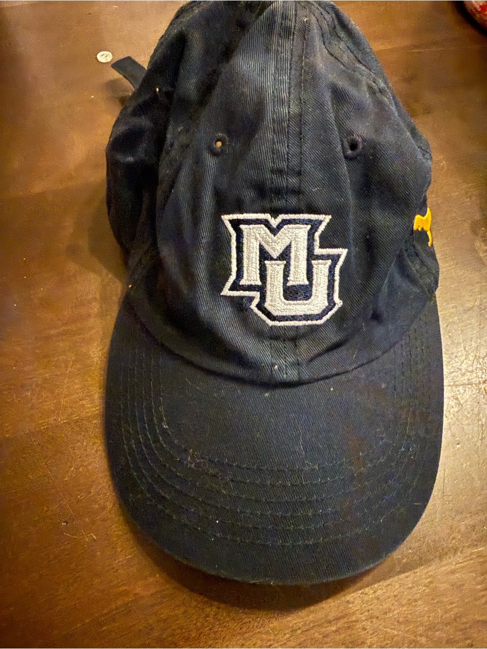 PINK Victoria's Secret Navy and Yellow Embroidered Cap